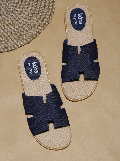 

Kora Collection Recycled Denim Sustainable Sandals, Blue