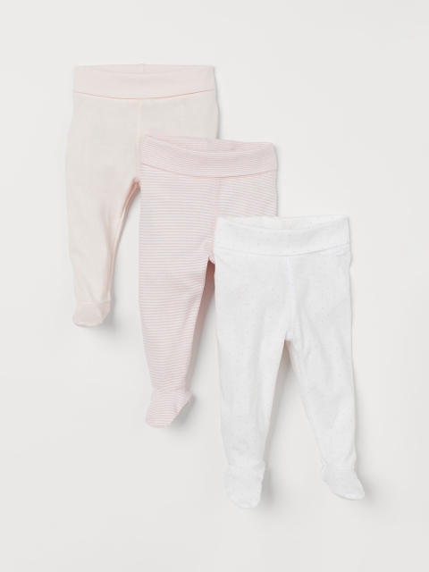 

H&M Infant Kids 3-Pack Sustainable Leggings, Pink