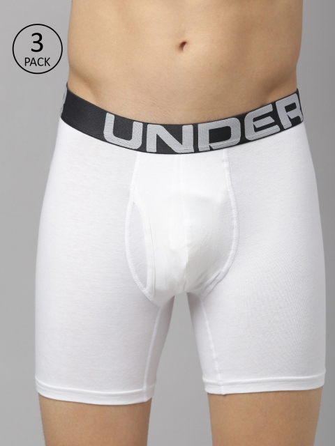 

UNDER ARMOUR Men Pack of 3 White Solid Charged Cotton Trunks 1327426