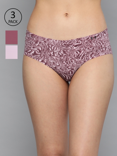 

UNDER ARMOUR Women Pack of 3 Pure Stretch Hipster Briefs 1325659-694, Burgundy