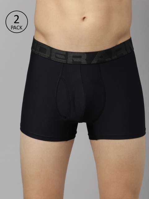

UNDER ARMOUR Men Pack of 2 Black Solid Trunks 1327414