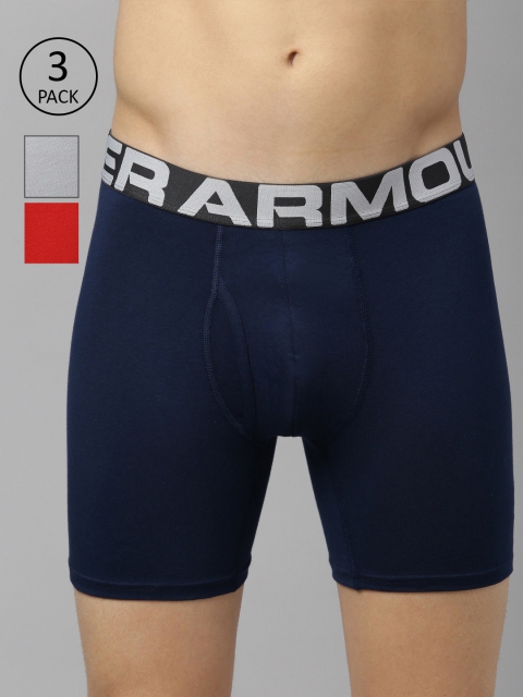 

UNDER ARMOUR Men Pack of 3 Solid Charged Cotton Trunks 1327426, Red