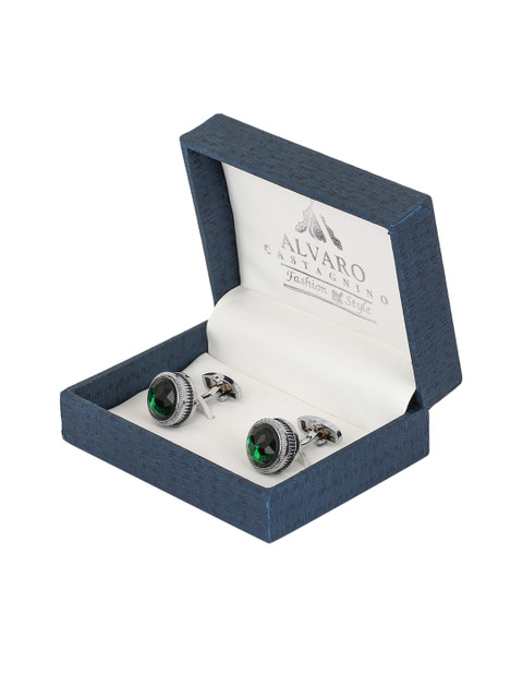

Alvaro Castagnino Men Green Round Cufflinks