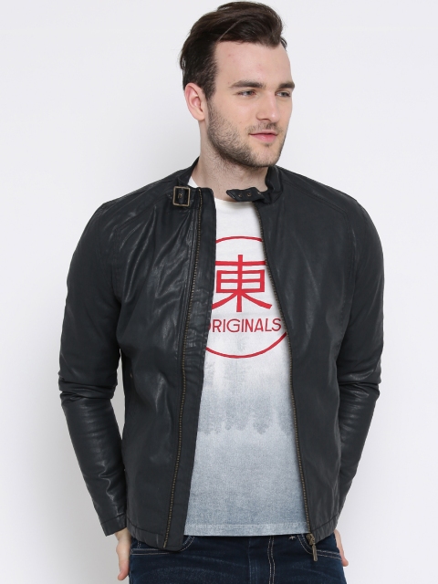 

United Colors of Benetton Charcoal Grey Solid Jacket