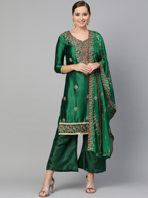 

Ishin Green & Golden Zardozi Embroidered Unstitched Dress Material