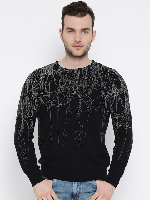 

United Colors of Benetton Black Printed Sweater