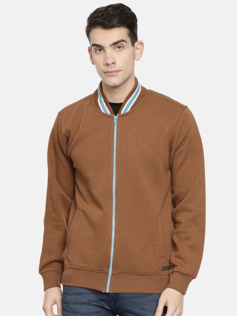 

John Players Men Brown Solid Slim Fit Sweatshirt