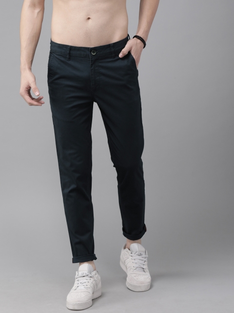 

The Roadster Lifestyle Co Men Navy Blue Budford Tapered Fit Solid Chinos