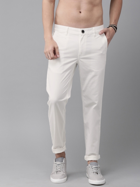

Roadster Men White Regular Fit Solid Chinos