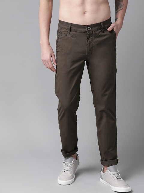 

Roadster Men Coffee Brown Regular Fit Solid Trousers
