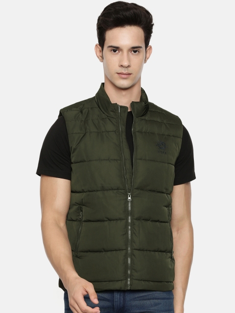 

U.S. Polo Assn. Men Olive Green Solid Padded Jacket