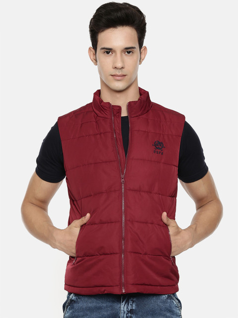 

U.S. Polo Assn. Men Maroon Solid Padded Jacket