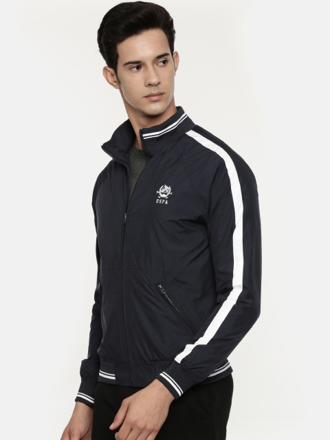 

U.S. Polo Assn. Men Navy Blue Solid Jacket