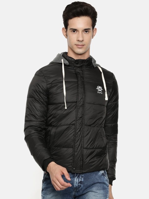 

U.S. Polo Assn. Men Black Solid Puffer Jacket