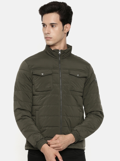 

U.S. Polo Assn. Men Olive Green Solid Padded Jacket