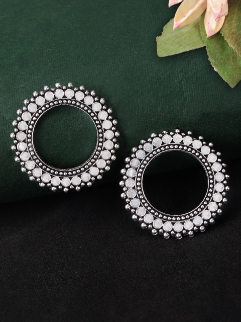 

Rubans Silver-Plated Oxidised Circular Studs