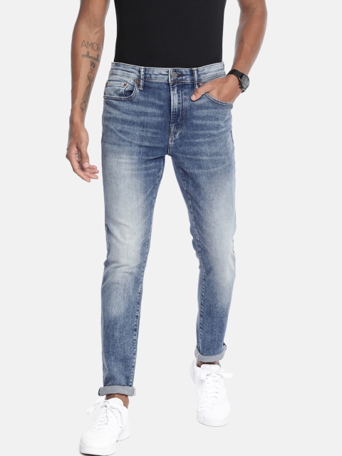 

AMERICAN EAGLE OUTFITTERS Men Blue Super Skinny Fit Mid-Rise Clean Look Stretchable Jeans