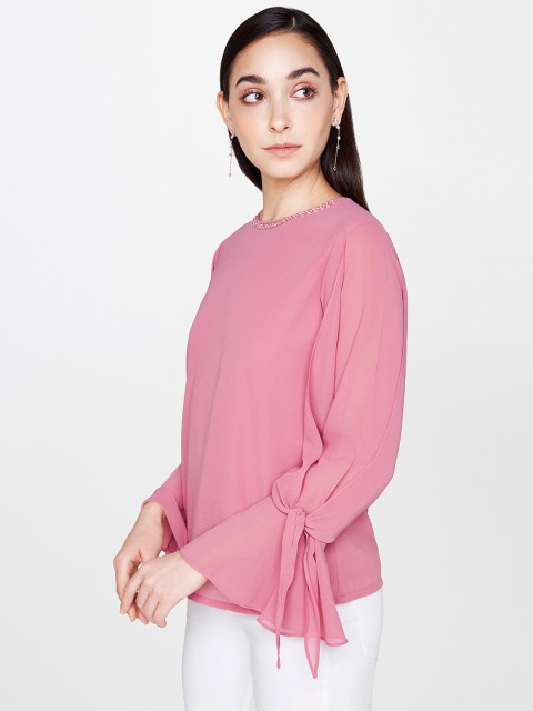 

AND Women Pink Solid Top