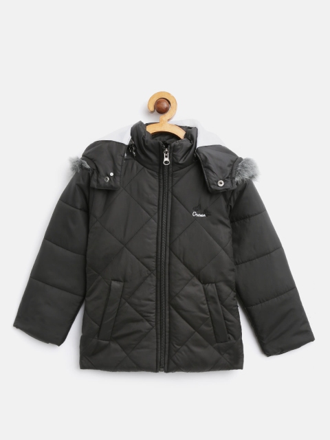 

Okane Girls Black Quilted Hooded Parka Jacket