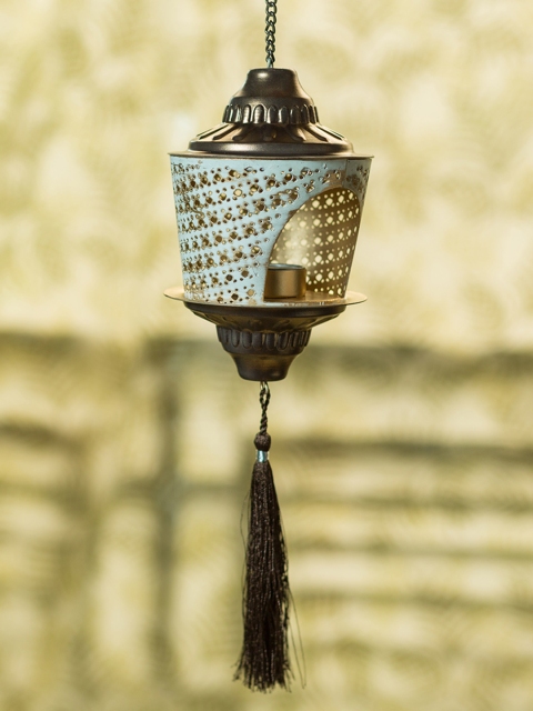 

ExclusiveLane White Rustic Mughal Shade Handcrafted Hanging Tea-Light Holder