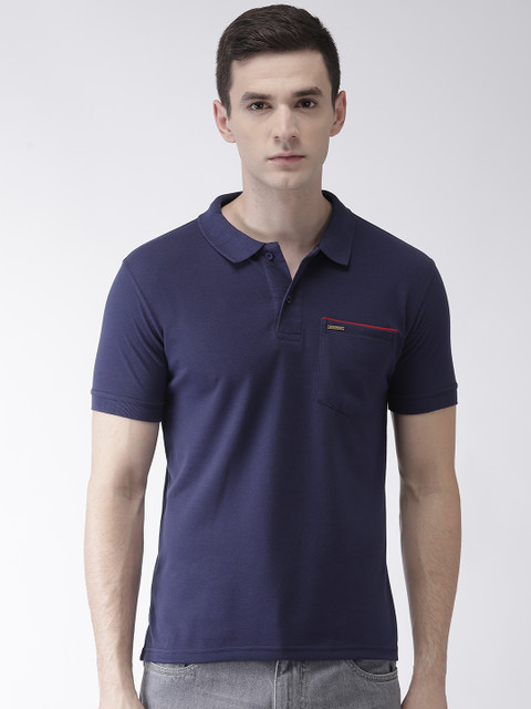 

ACTIMAXX Men Navy Blue Modern Fit Solid T-shirt