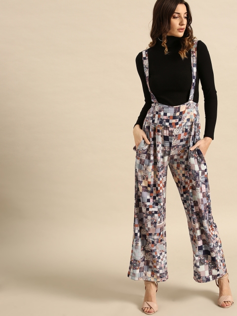 

AKS Couture Women Multi-Coloured Printed Dungaree