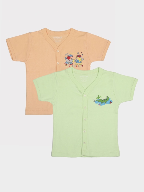 

Bumchums Boys Pack Of 2 Assorted Solid Round Neck T-shirt