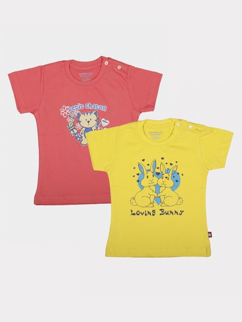 

Bumchums Boys Pack of 2 Assorted Printed Round Neck T-shirts
