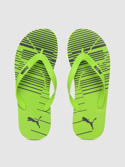 

Puma Unisex Lime Green & Black Printed Thong Flip-Flops