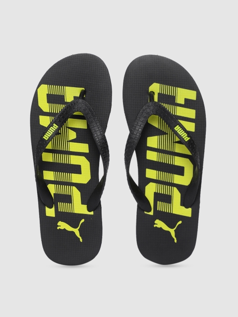 

Puma Men Black & Lime Green Printed Thong Flip-Flops