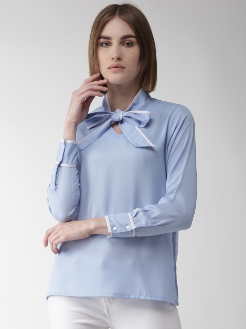 

plusS Women Blue Solid Top