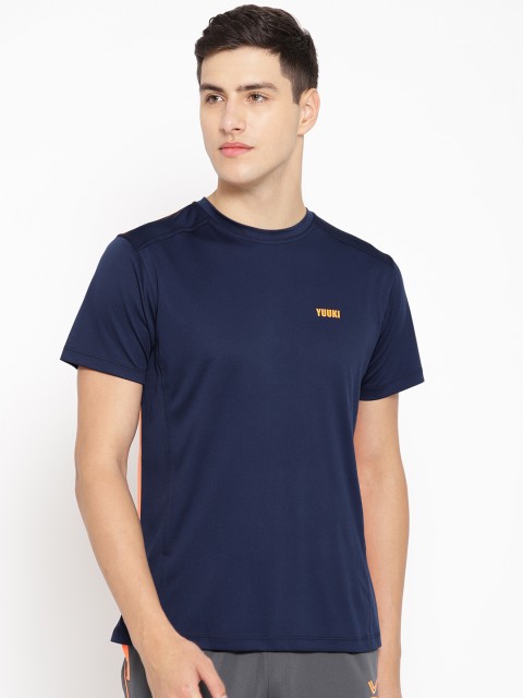 

Yuuki Men Navy Blue Solid Round Neck Training T-shirt