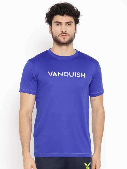 

Yuuki Men Blue Printed Slim Fit Round Neck T-shirt
