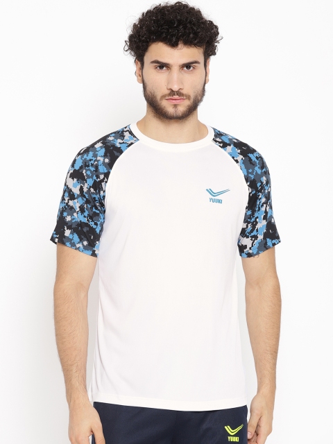 

Yuuki Men White Solid Round Neck T-shirt
