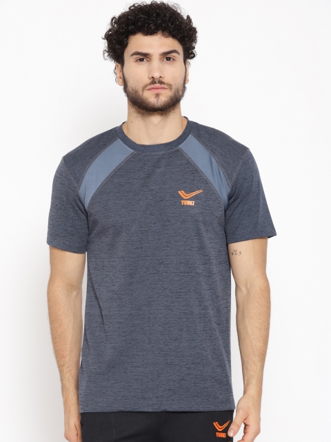 

Yuuki Men Navy Blue Colourblocked Round Neck Training T-shirt