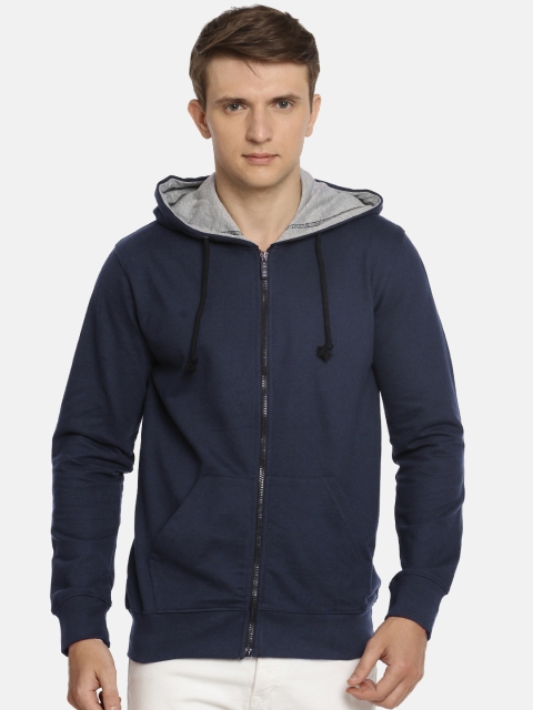 

ARISE Men Navy Blue Solid Hooded Sweatshirt