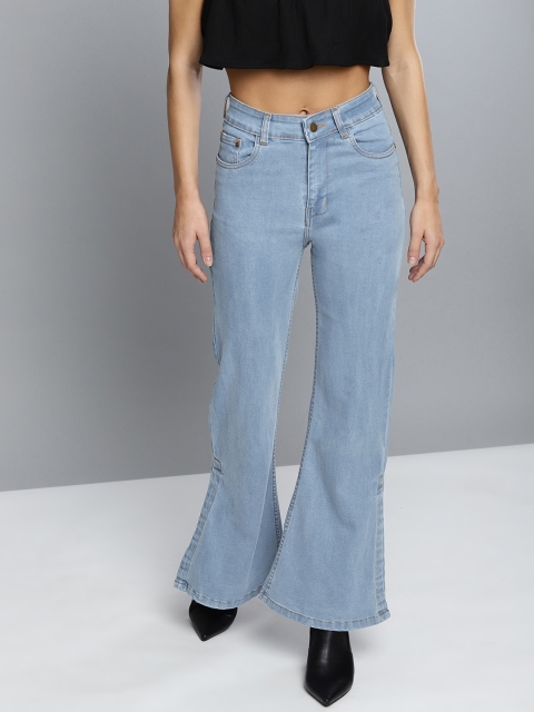 

VividArtsy Women Blue Flared Mid-Rise Clean Look Stretchable Jeans