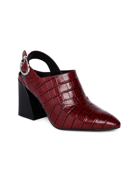 

Heel & Buckle London Women Burgundy Textured Leather Pumps