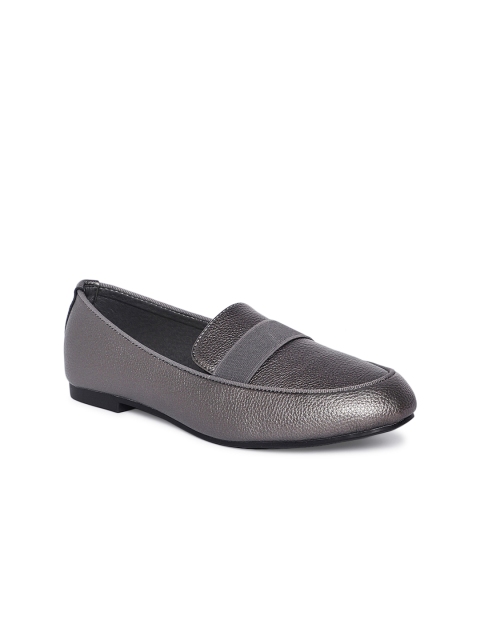

Heel & Buckle London Women Grey Solid Leather Ballerinas
