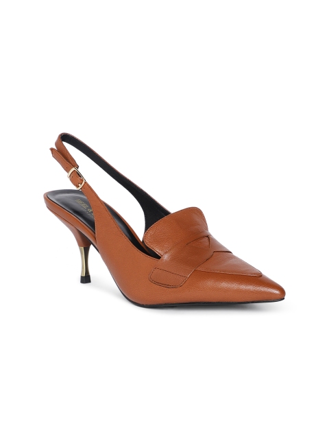 

Heel & Buckle London Women Brown Solid Leather Stilettos