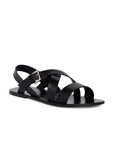 

Heel & Buckle London Men Black Leather Comfort Sandals