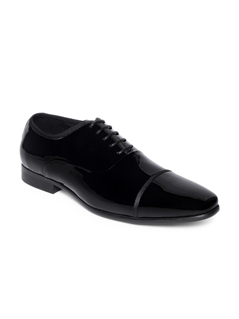 

Heel & Buckle London Men Black Solid Leather Formal Oxfords
