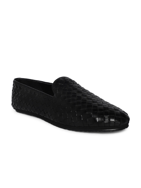 

Heel & Buckle London Men Black Woven Design Loafers