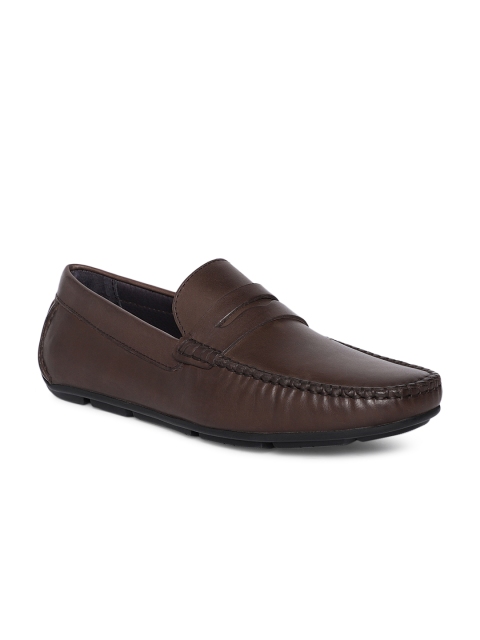 

Heel & Buckle London Men Brown Solid Leather Penny Loafers