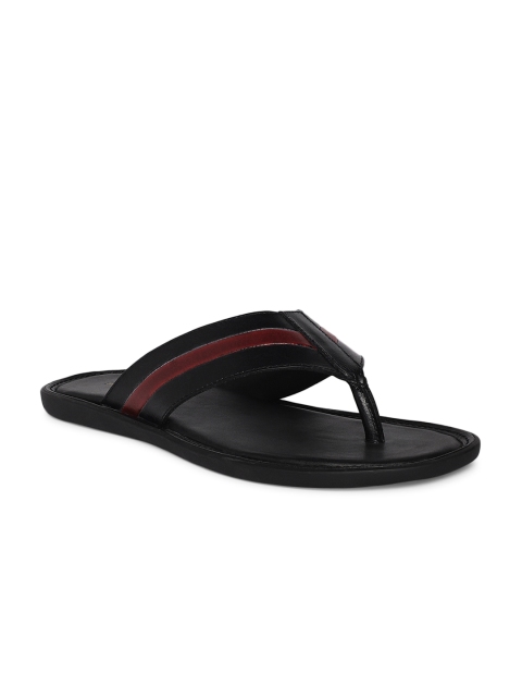 

Heel & Buckle London Men Black & Red Striped Leather Thong Flip-Flops