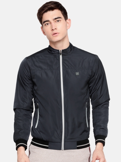 

Proline Active Men Navy Blue Solid Bomber Jacket