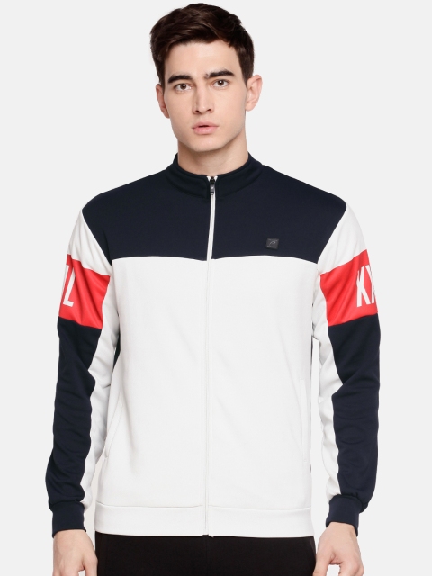 

Proline Active Men White & Navy Blue Colourblocked Sweatshirt