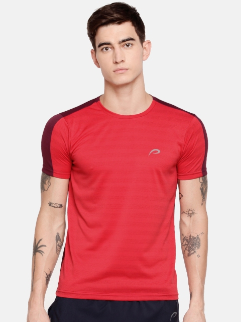 

Proline Active Men Red Colourblocked Round Neck PRO-DRY Sports T-shirt