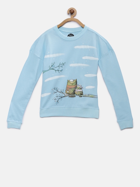 

Cub McPaws Girls Blue & Brown Printed Sweatshirt