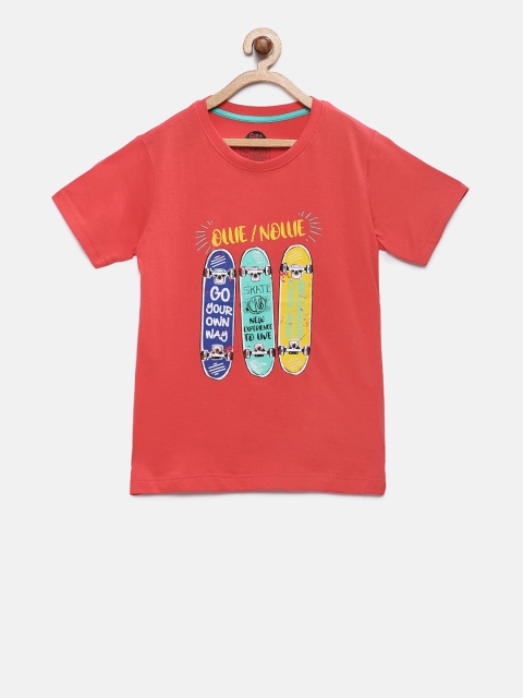 

Cub McPaws Boys Red Printed Round Neck Pure Cotton T-shirt